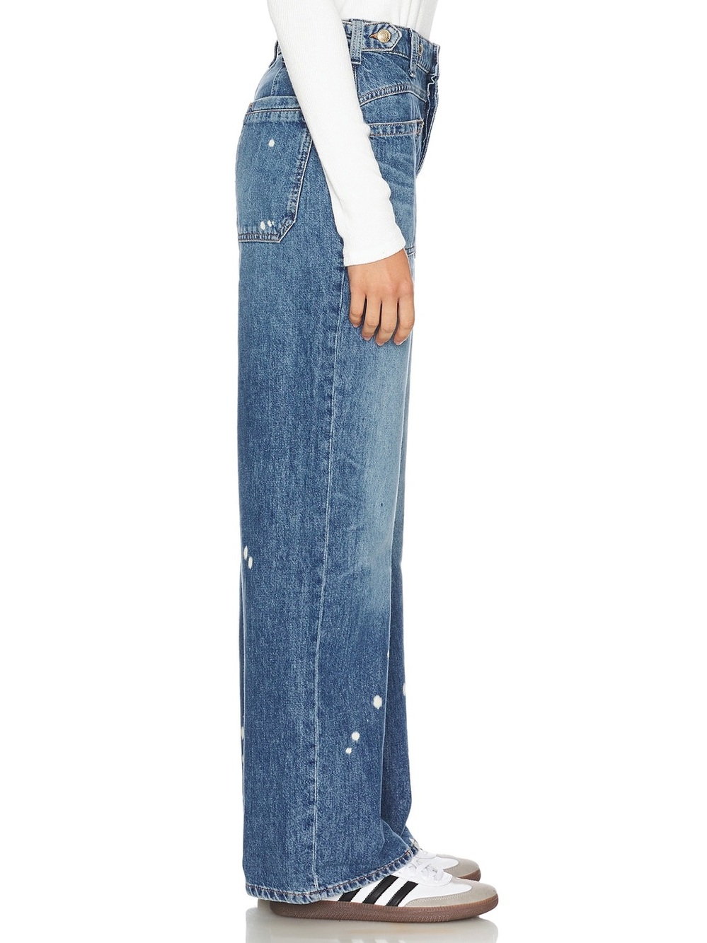 Free People We The Free Palmer Cuffed Wide Leg Jeans in 100 Years Wash 28 - Picture 4 of 15